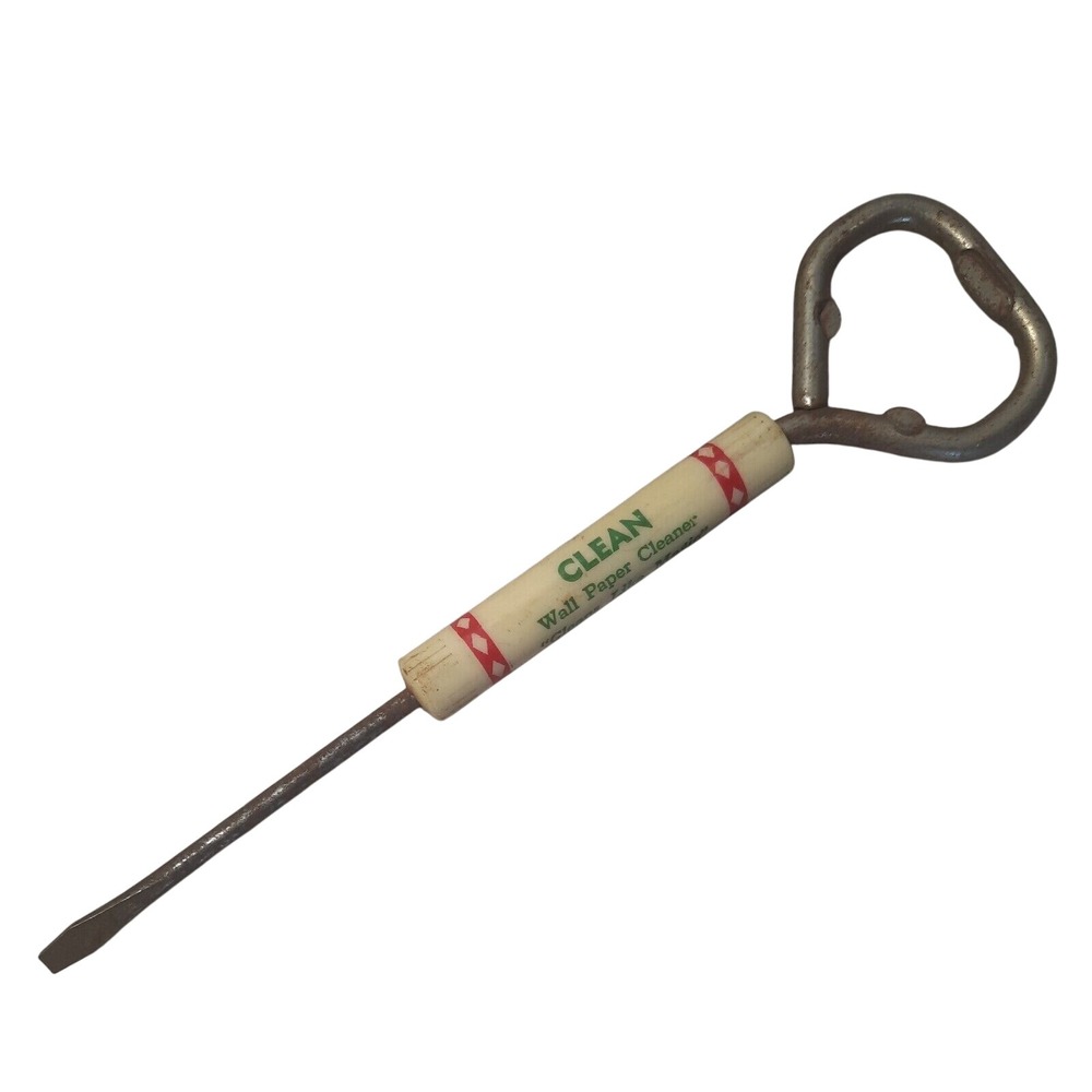 VTG Clean Wallpaper Cleaner‎ Advertising Tool Screwdriver & Bottle Opener READ